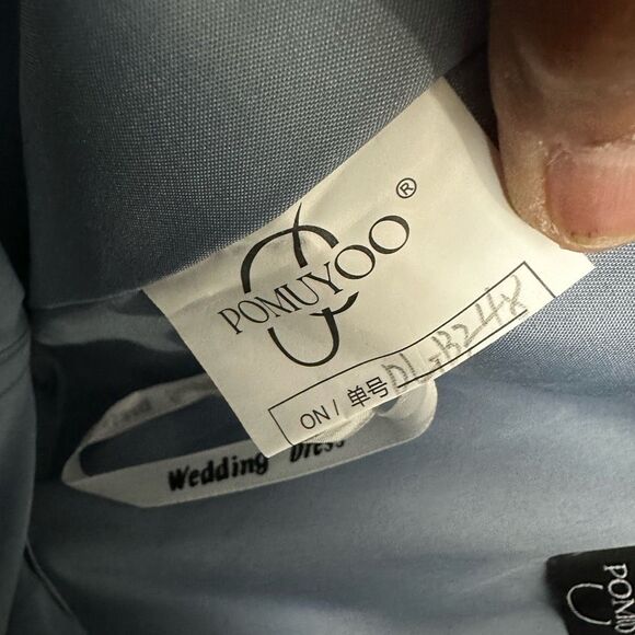 POMUYOO One ShoulderLace Bodice Chiffon Wedding/Formal Gown - Picture 9 of 9